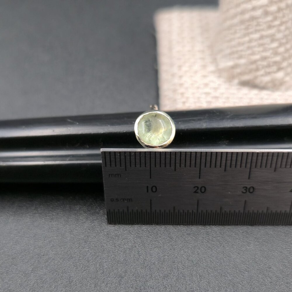 Size 6 Gold Over Sterling Silver Prasiolite Gem Band Ring A6682 - Picture 8 of 9